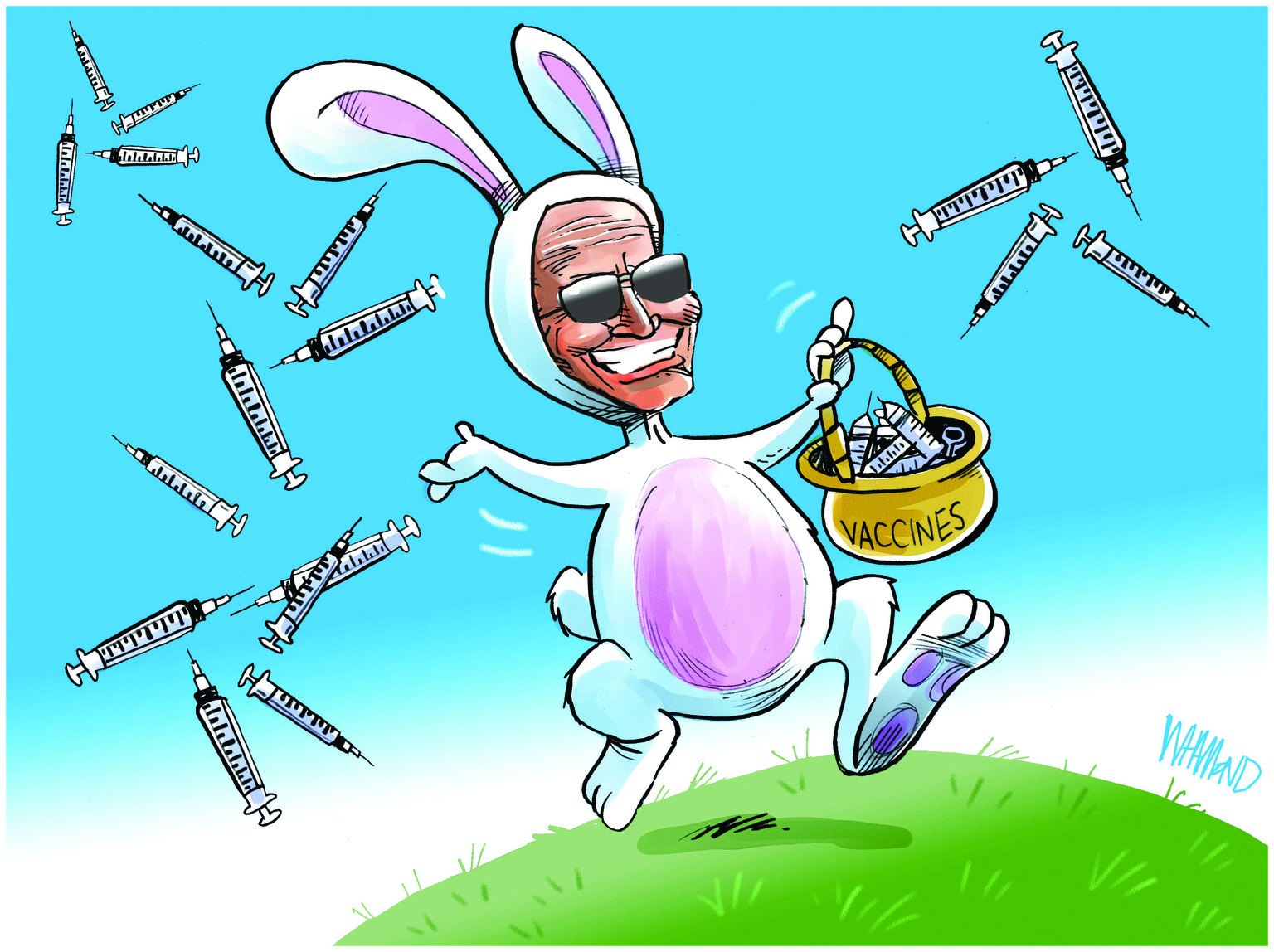 Political Cartoon U.S. biden easter vaccines&amp;nbsp;