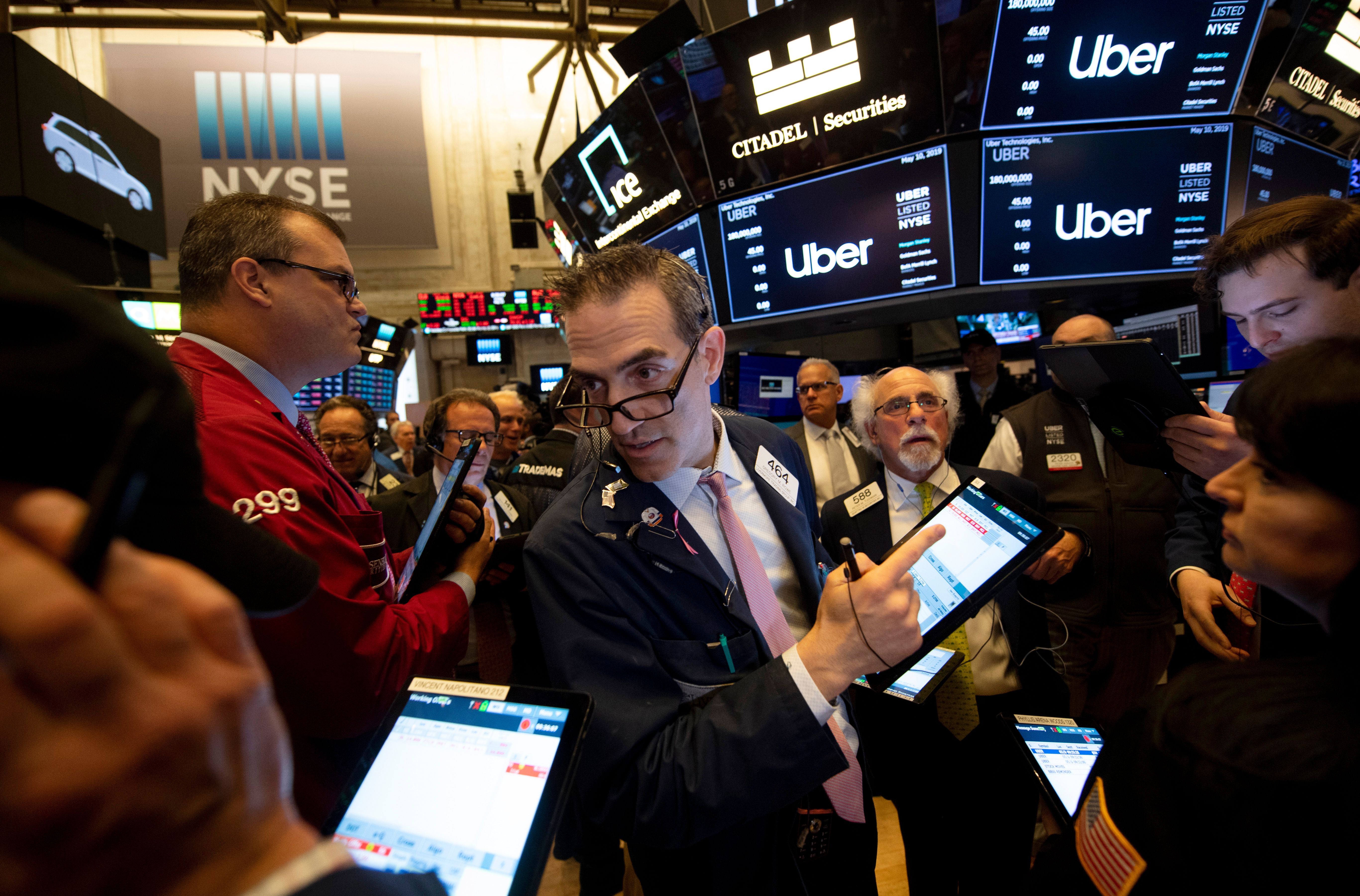 New York Stock Exchange on Ubers opening.