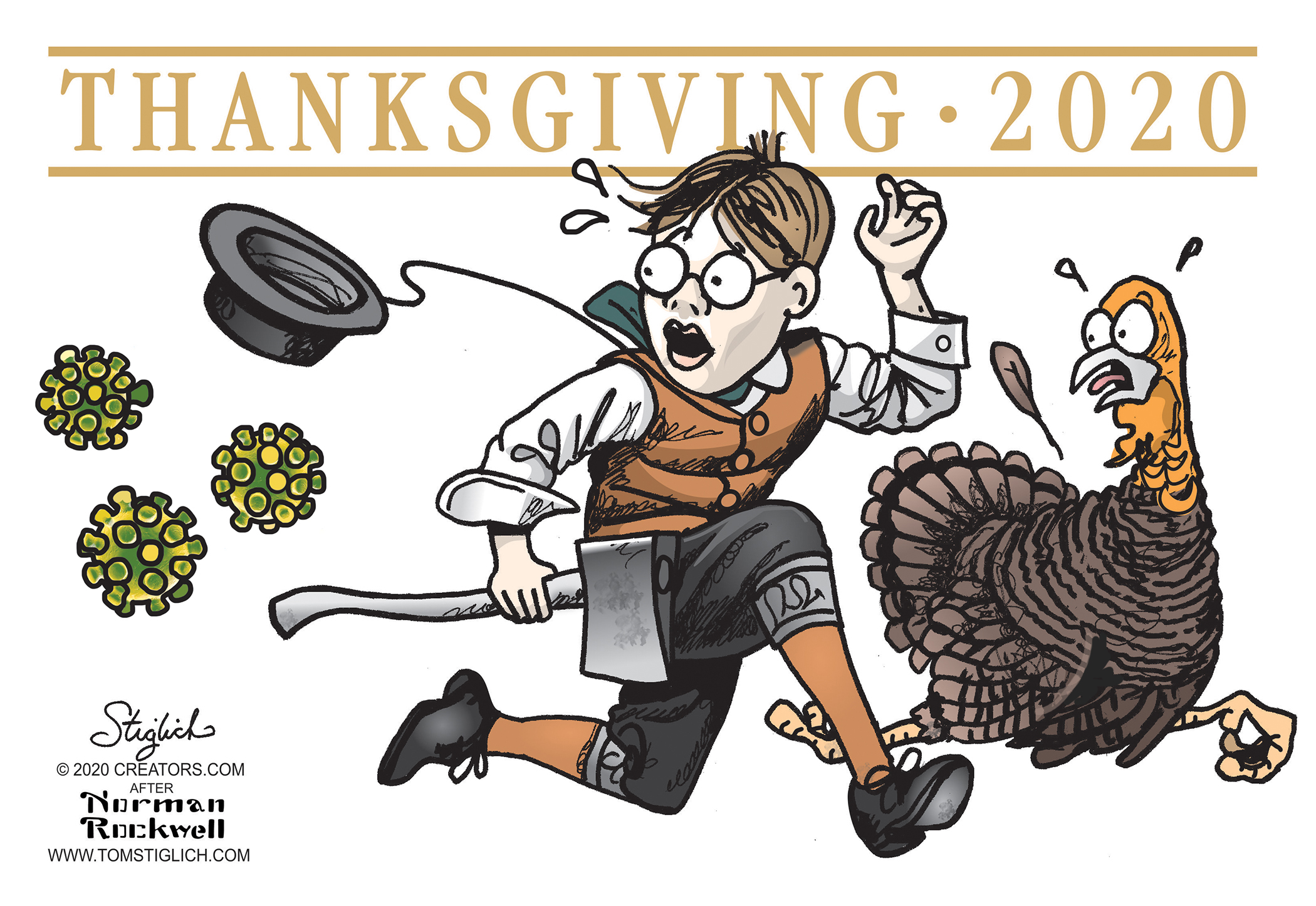 Editorial Cartoon U.S. COVID Thanksgiving