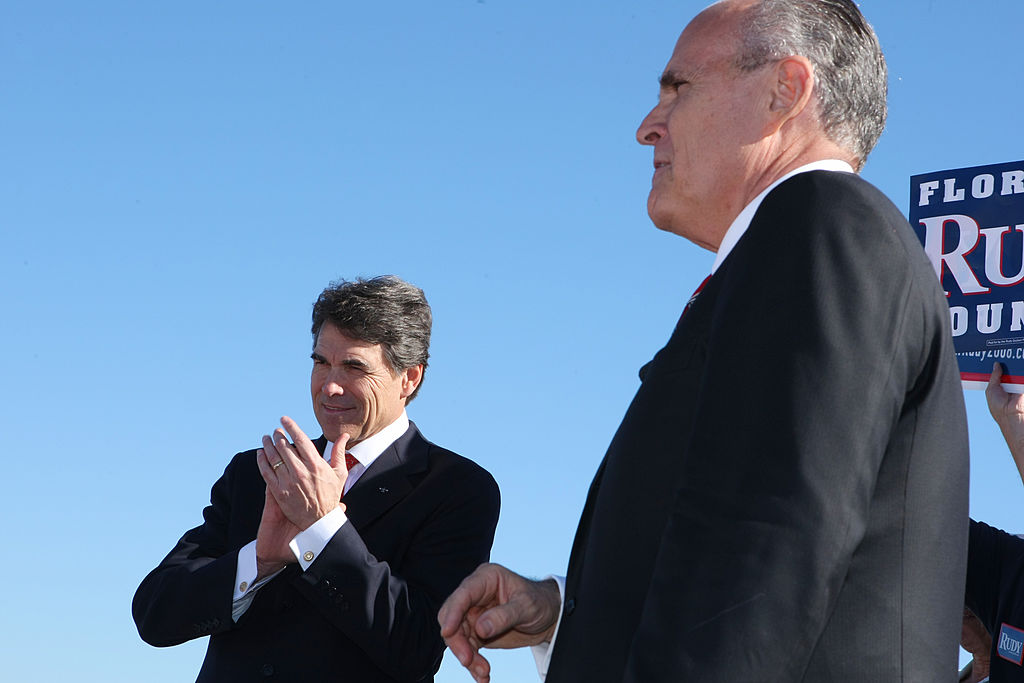Rick Perry and Rudy Giuliani in 2008