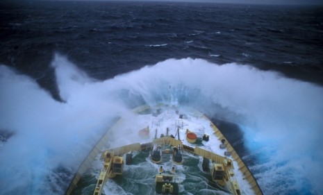 The sea can be a deathly terror for ships that maneuver its rocky surface during bad weather.