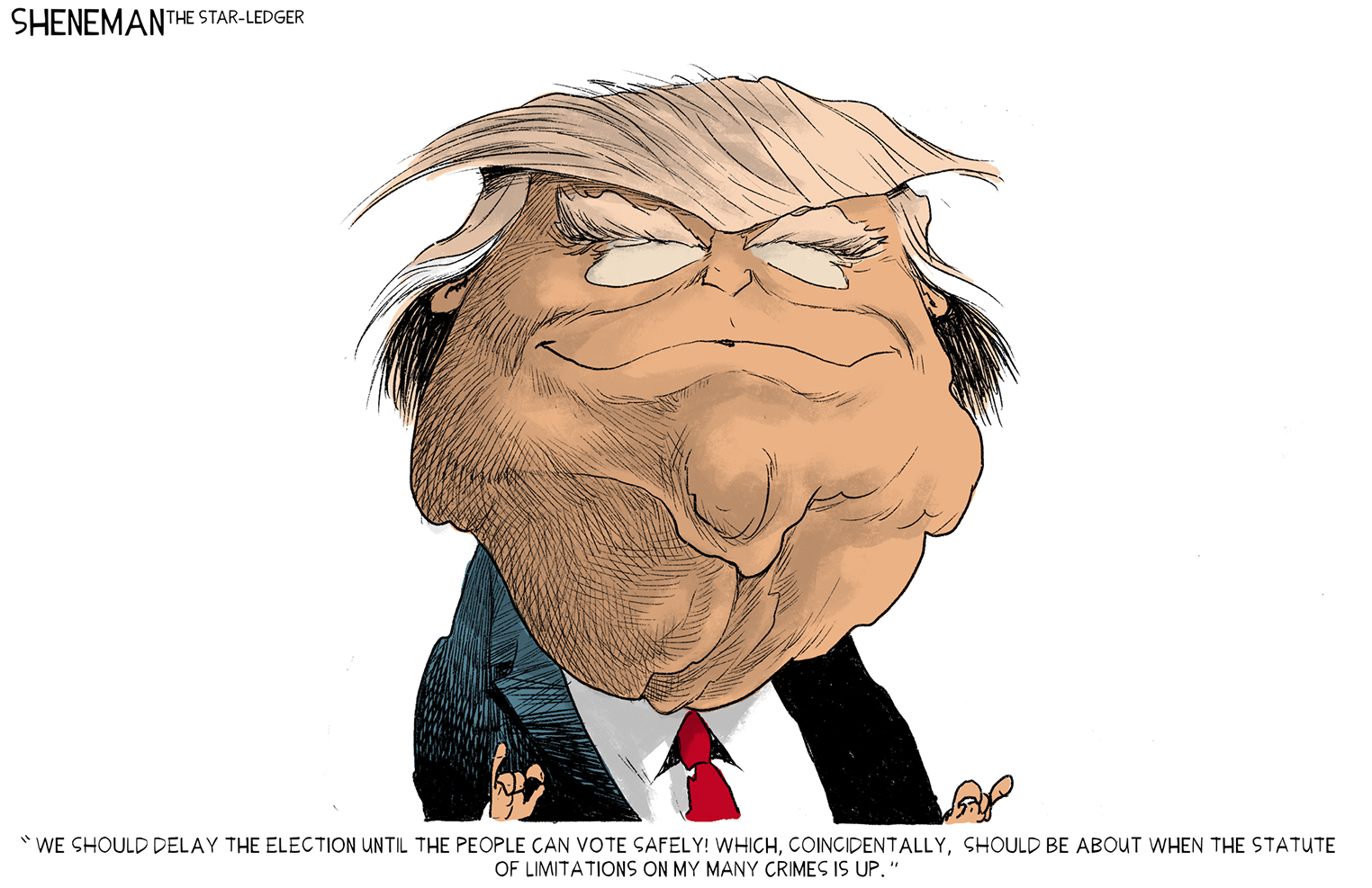 Political Cartoon U.S. Trump election delay