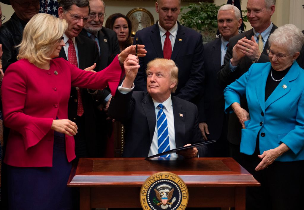 Liz Cheney and Trump in 2017