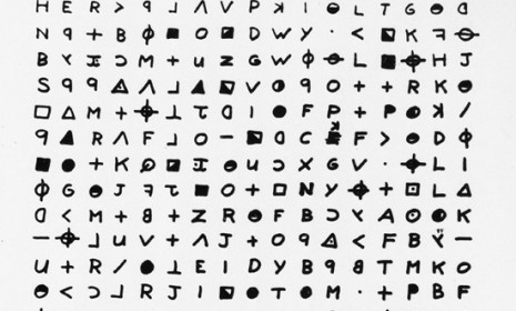 A copy of a Zodiac cryptogram sent to the San Francisco Chronicle on Nov. 11, 1969: An ex-cop says the infamous Zodiac Killer is still at large, a 91-year-old man living in comfortable retire