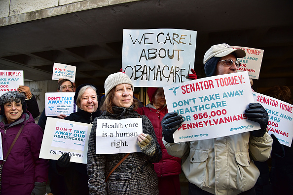 A rally in support of the Affordable Care Act in Philadelphia, Pennsylvania.