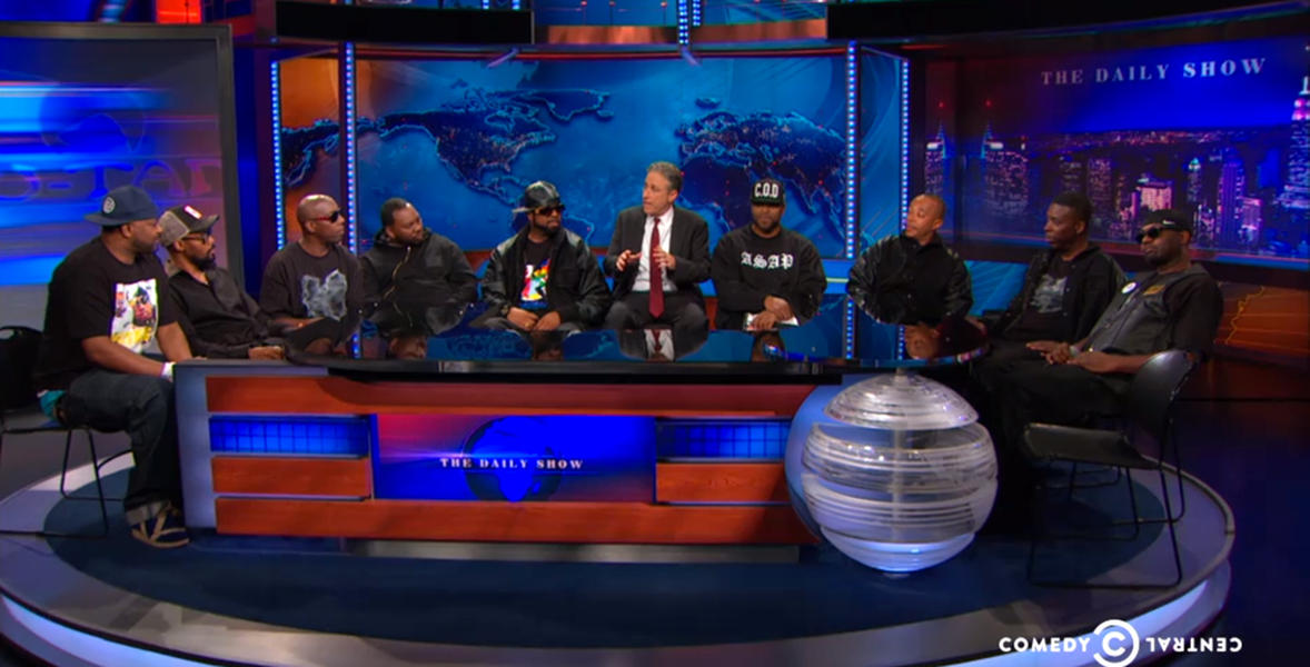 The entire Wu-Tang Clan reunites on The Daily Show, debuts a new song