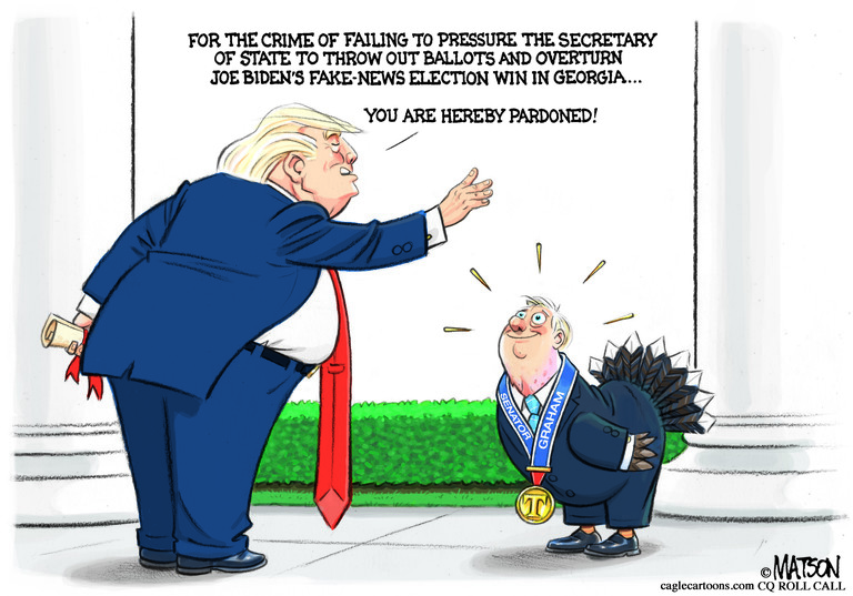 Political Cartoon U.S. Trump Graham Georgia ballots Thanksgiving pardon