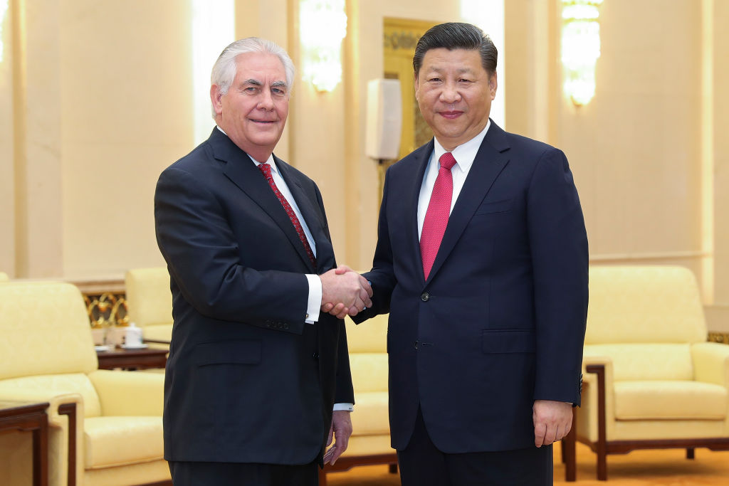Rex Tillerson and Xi Jinping 