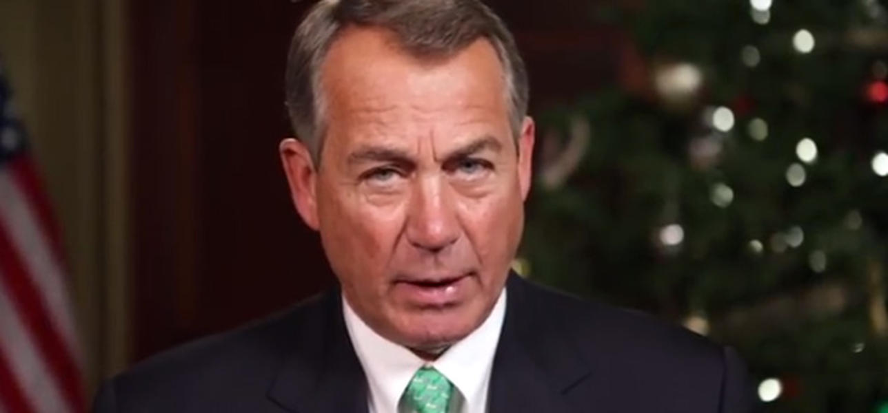 John Boehner dings Obama, looks to new Congress in rhyming holiday poem