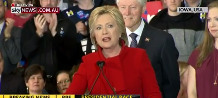 Hillary Clinton thanks her supporters.