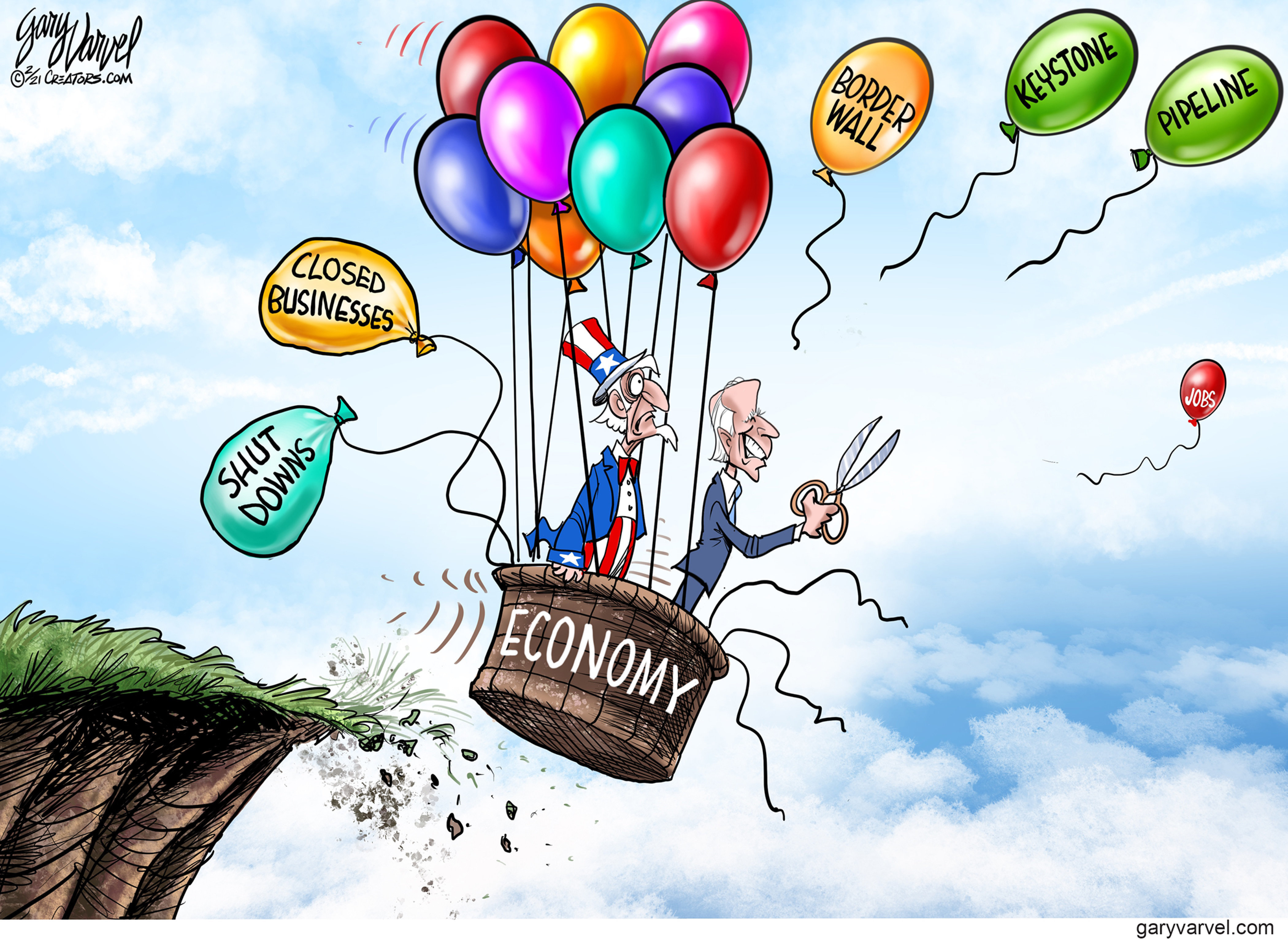 Political Cartoon U.S. biden economy