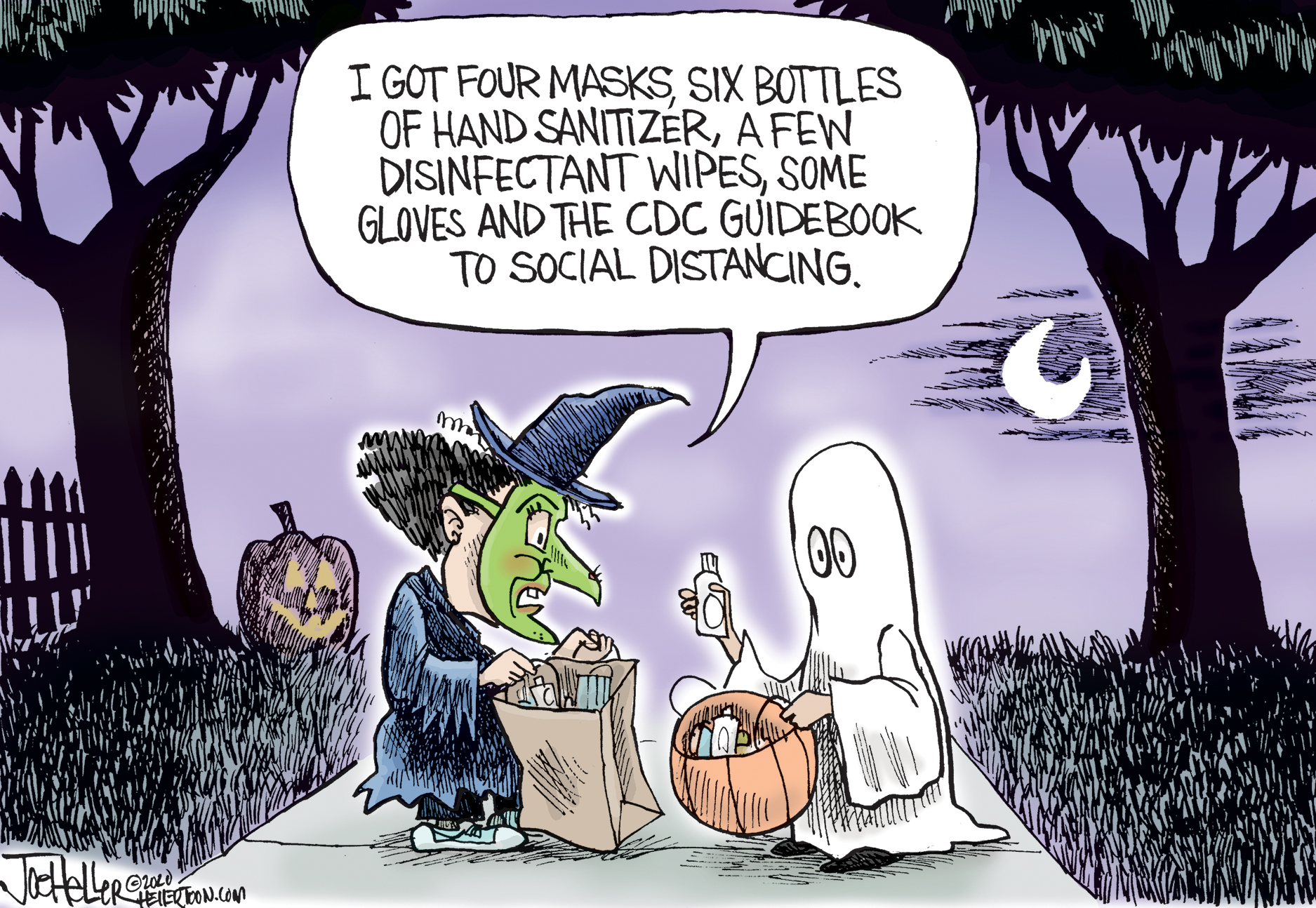 Editorial Cartoon U.S. Halloween COVID