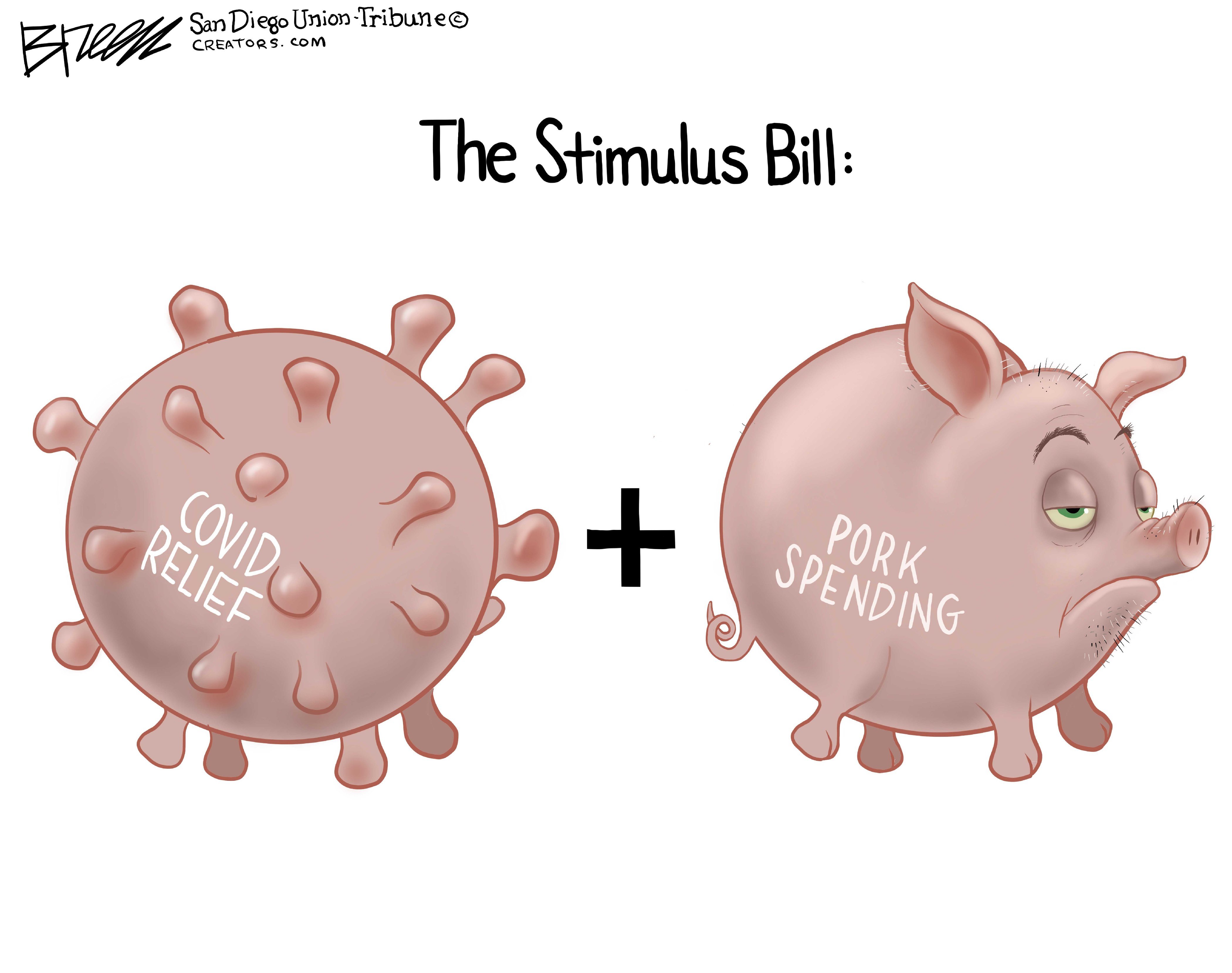 Editorial Cartoon U.S. stimulus covid pork