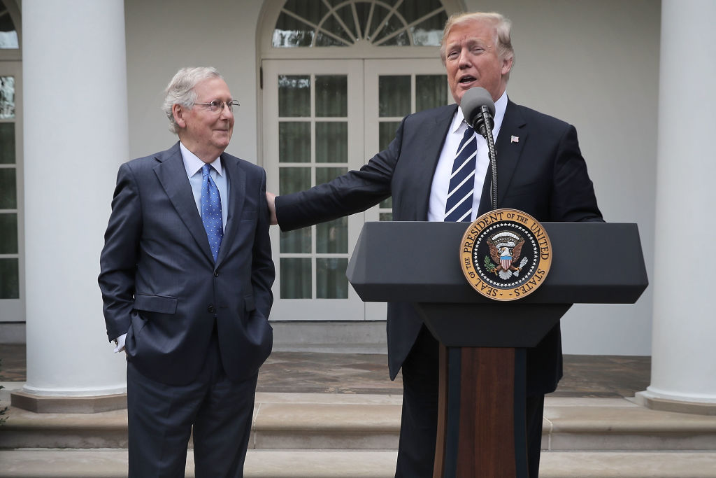 Sen. Mitch McConnell and President Trump. 