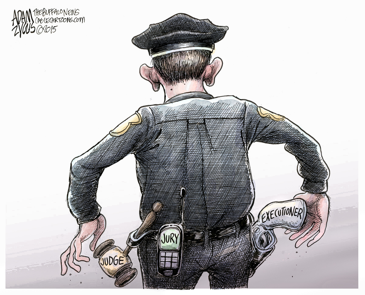 Editorial cartoon U.S. police shooting
