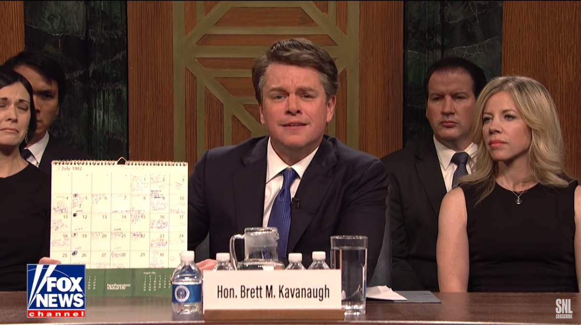 Matt Damon as Brett Kavanaugh on SNL