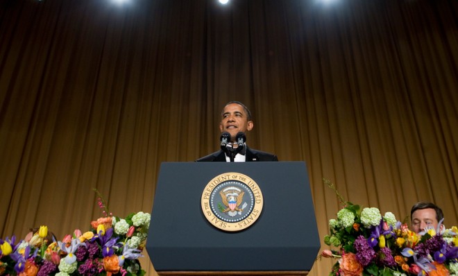 The King of the Nerds, President Obama, at the 2012 White House Correspondent&#039;s Dinner. 