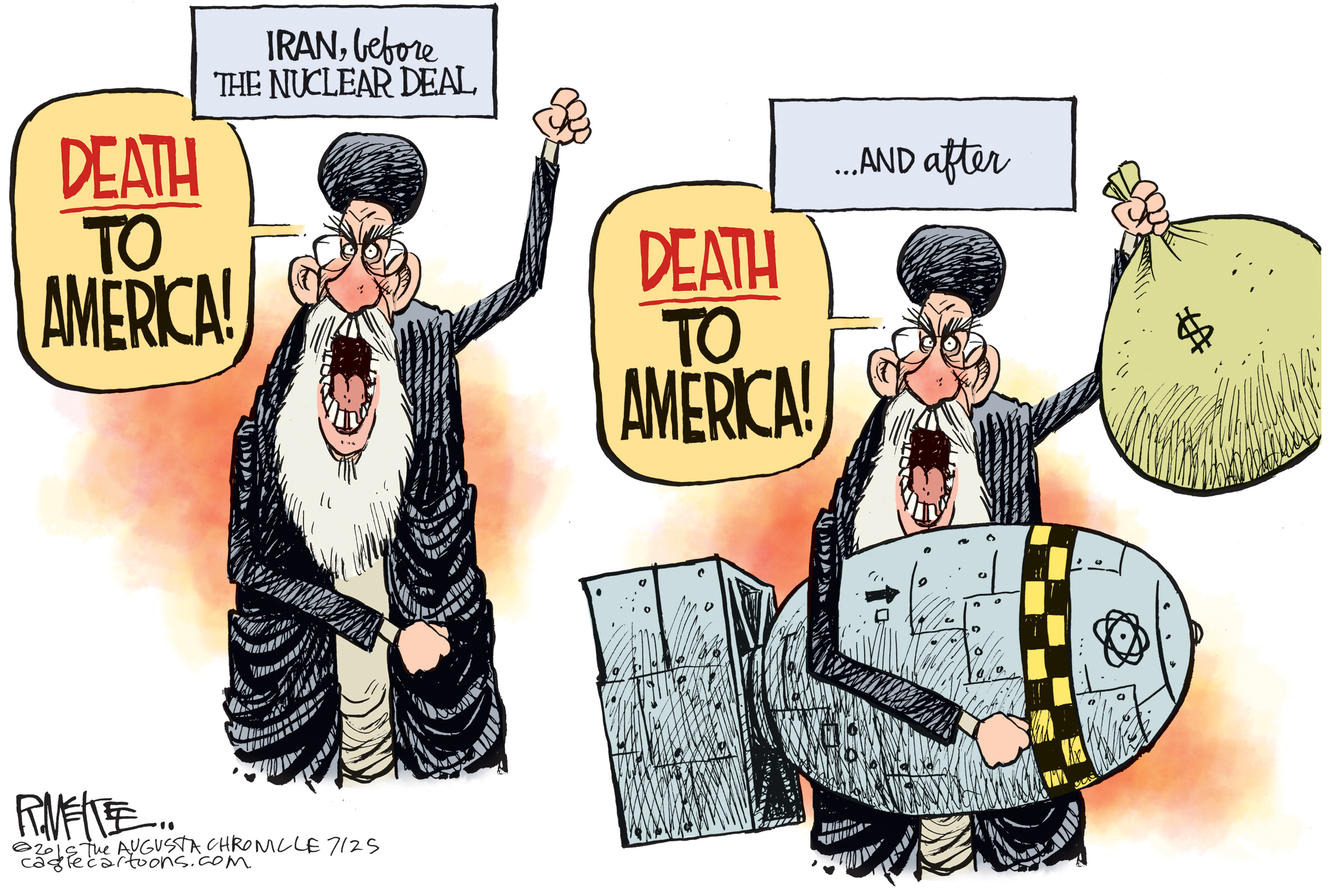Editorial cartoon Iran Nuclear Deal