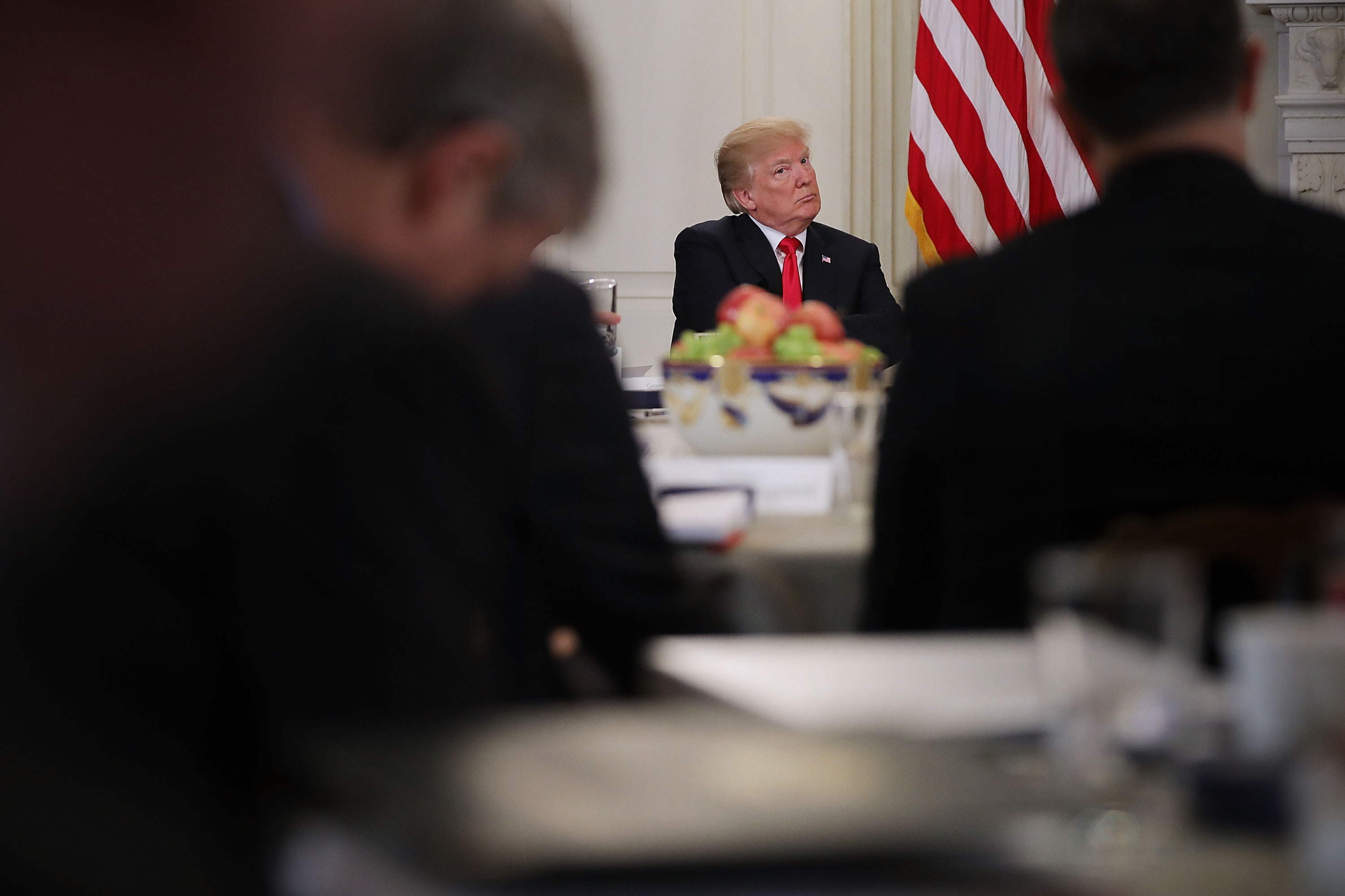President Trump at a meeting at the White House
