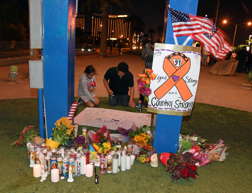 A memorial for the victims of the Las Vegas shooting.