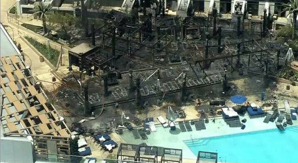 A look at damage caused by a fire at the Cosmopolitan Hotel in Las Vegas.