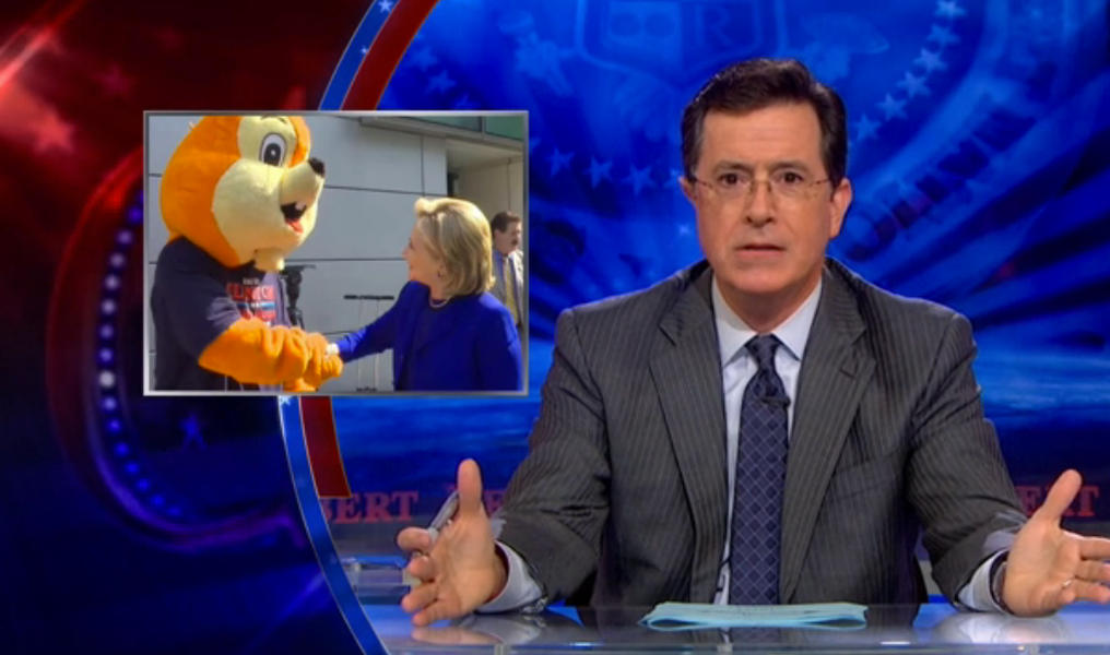 Stephen Colbert ridicules the GOP for trying to sink Hillary Clinton with a giant squirrel