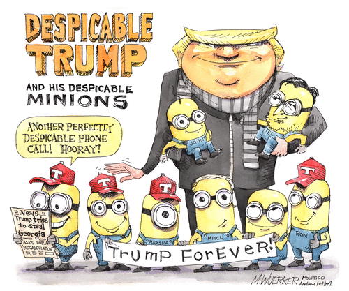 Political Cartoon U.S. Trump minions