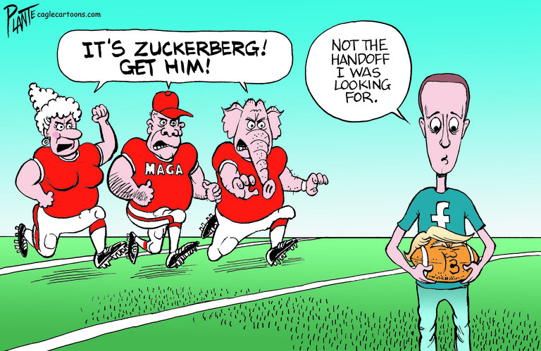 Political Cartoon U.S. facebook zuckerberg trump