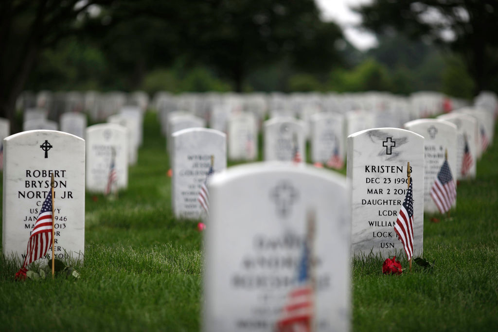 Headstones at Arlington National Cemetery.