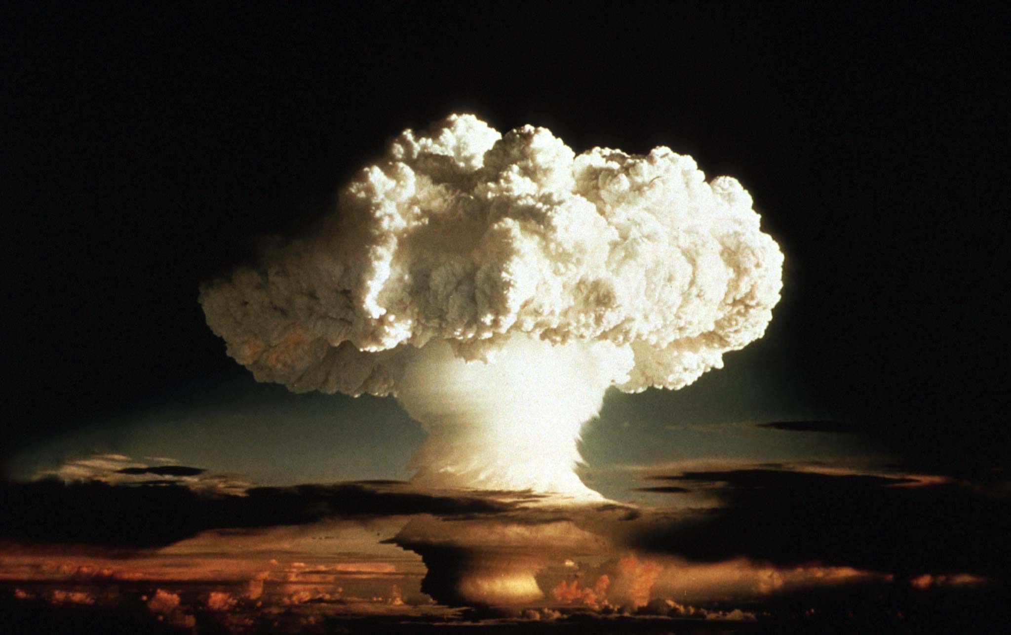 The mushroom cloud of a hydrogen bomb