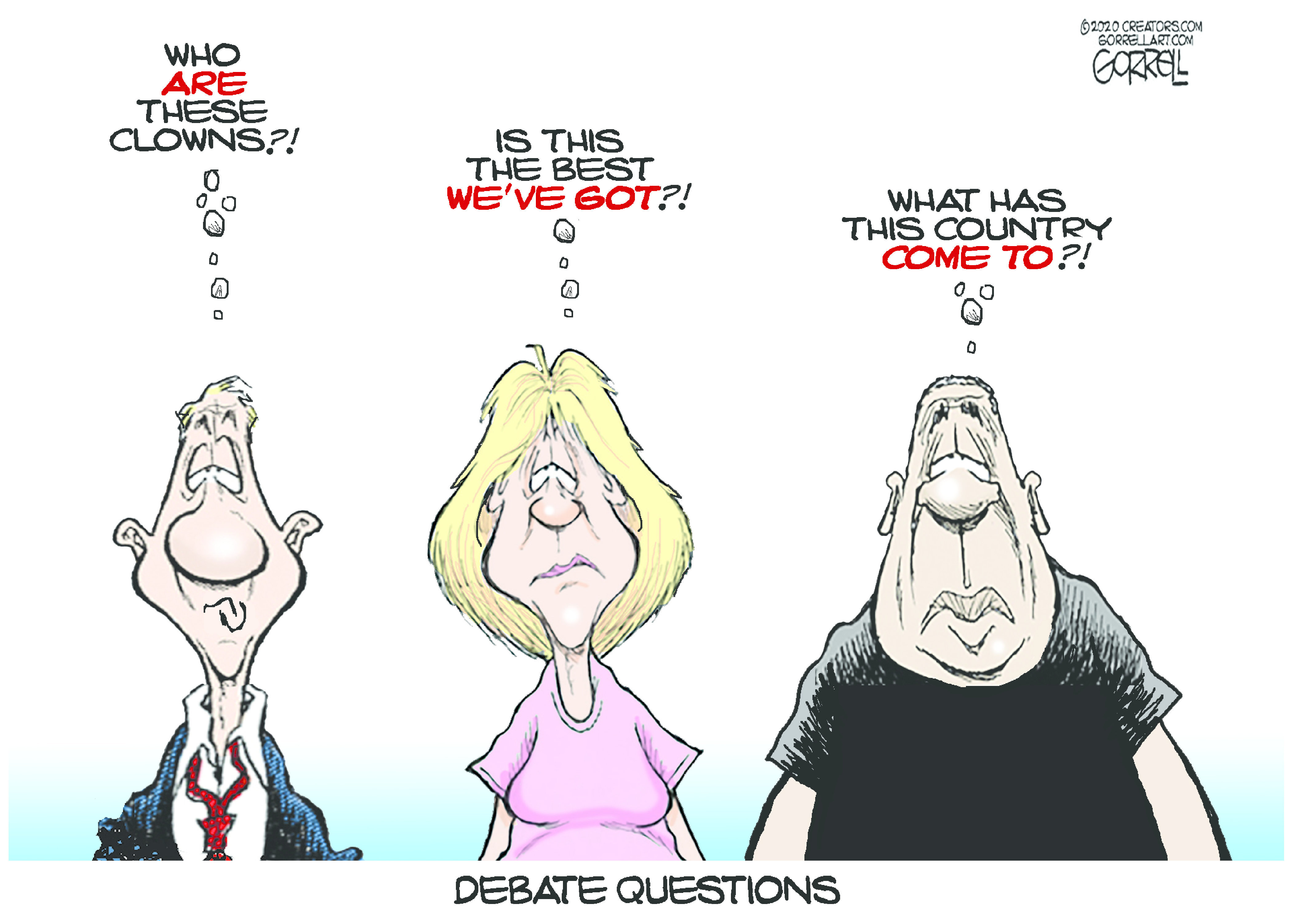 Political Cartoon U.S. Biden Trump debate