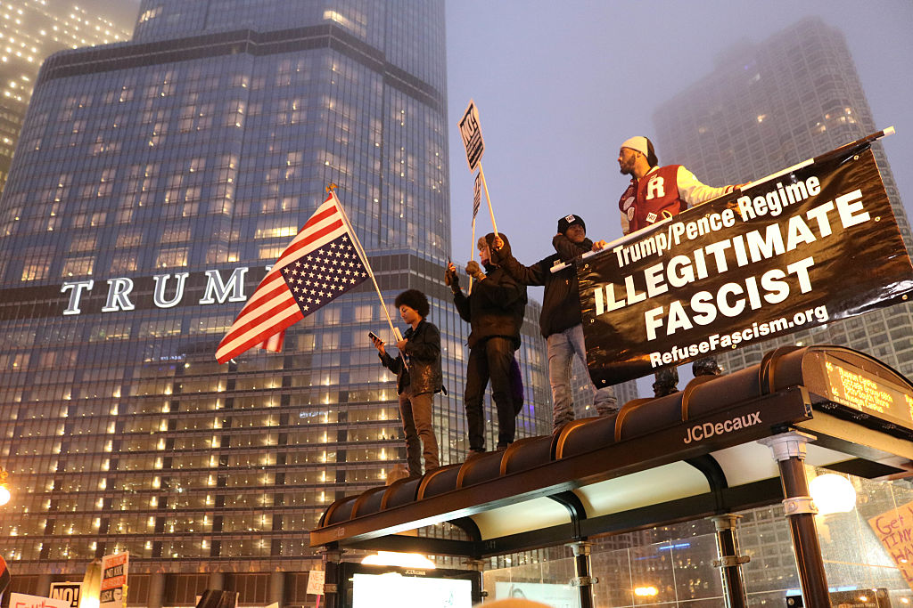 A protest against President Trump.