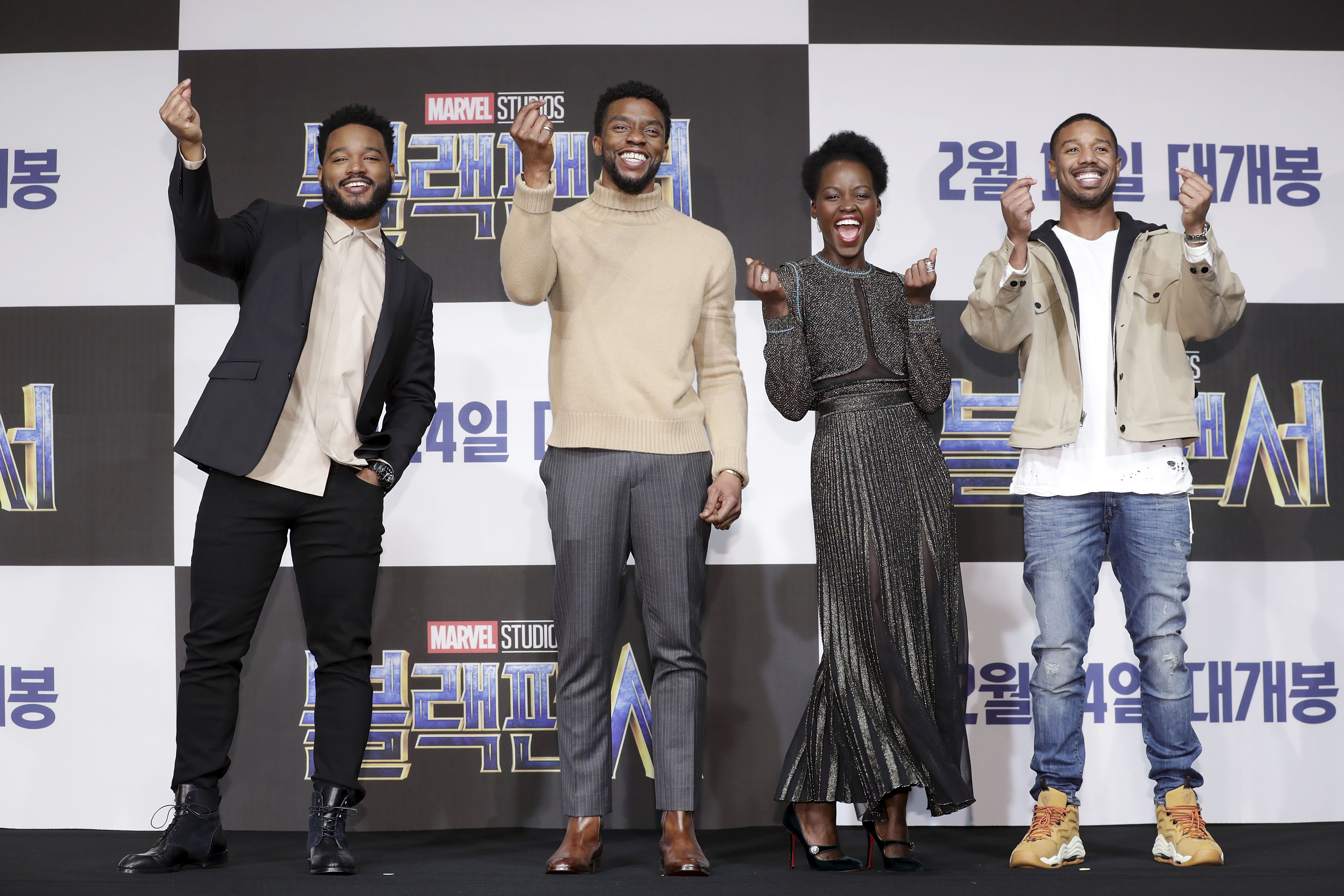 Black Panther actors and director in Seoul