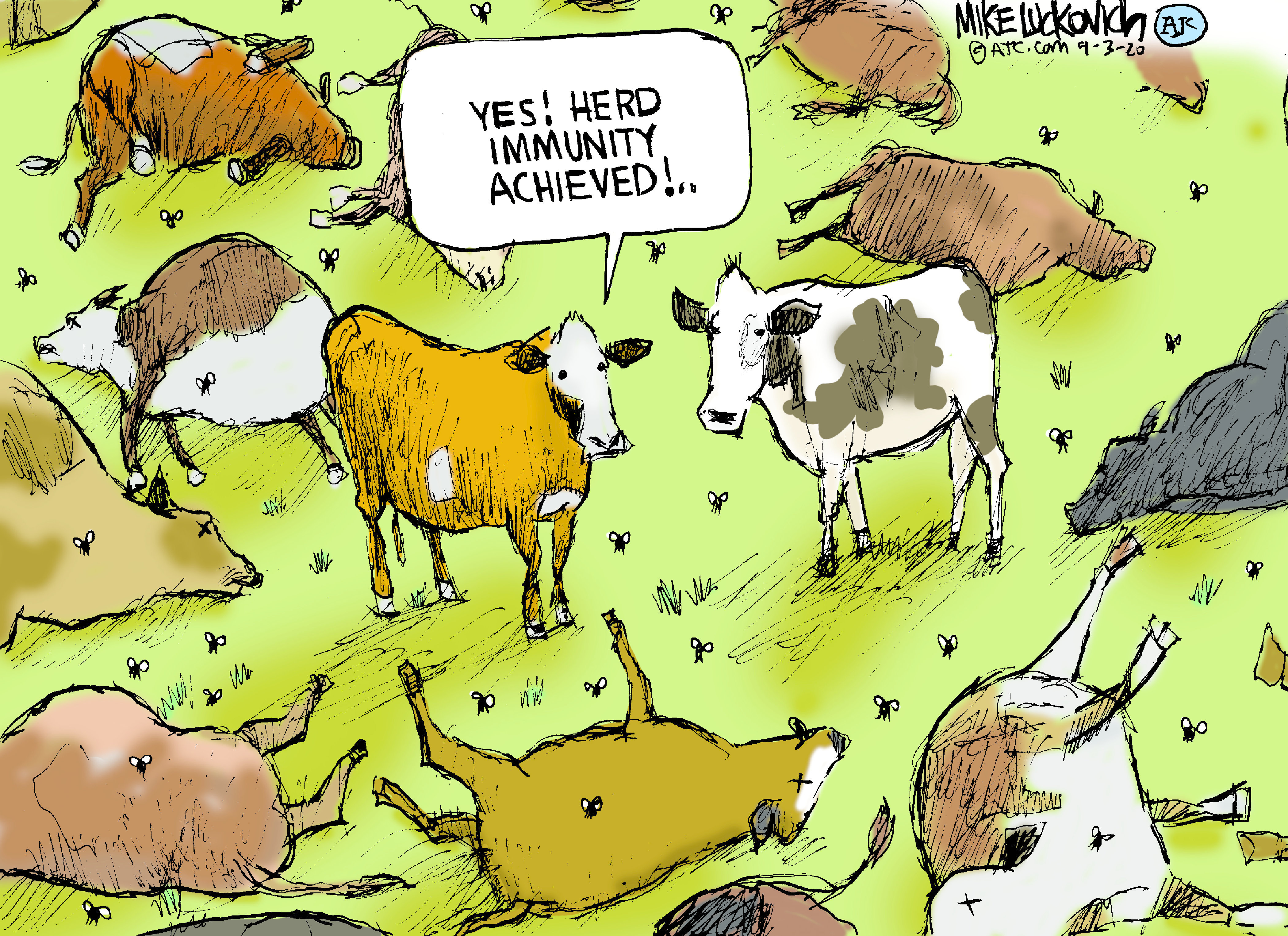 Editorial Cartoon U.S. COVID herd immunity
