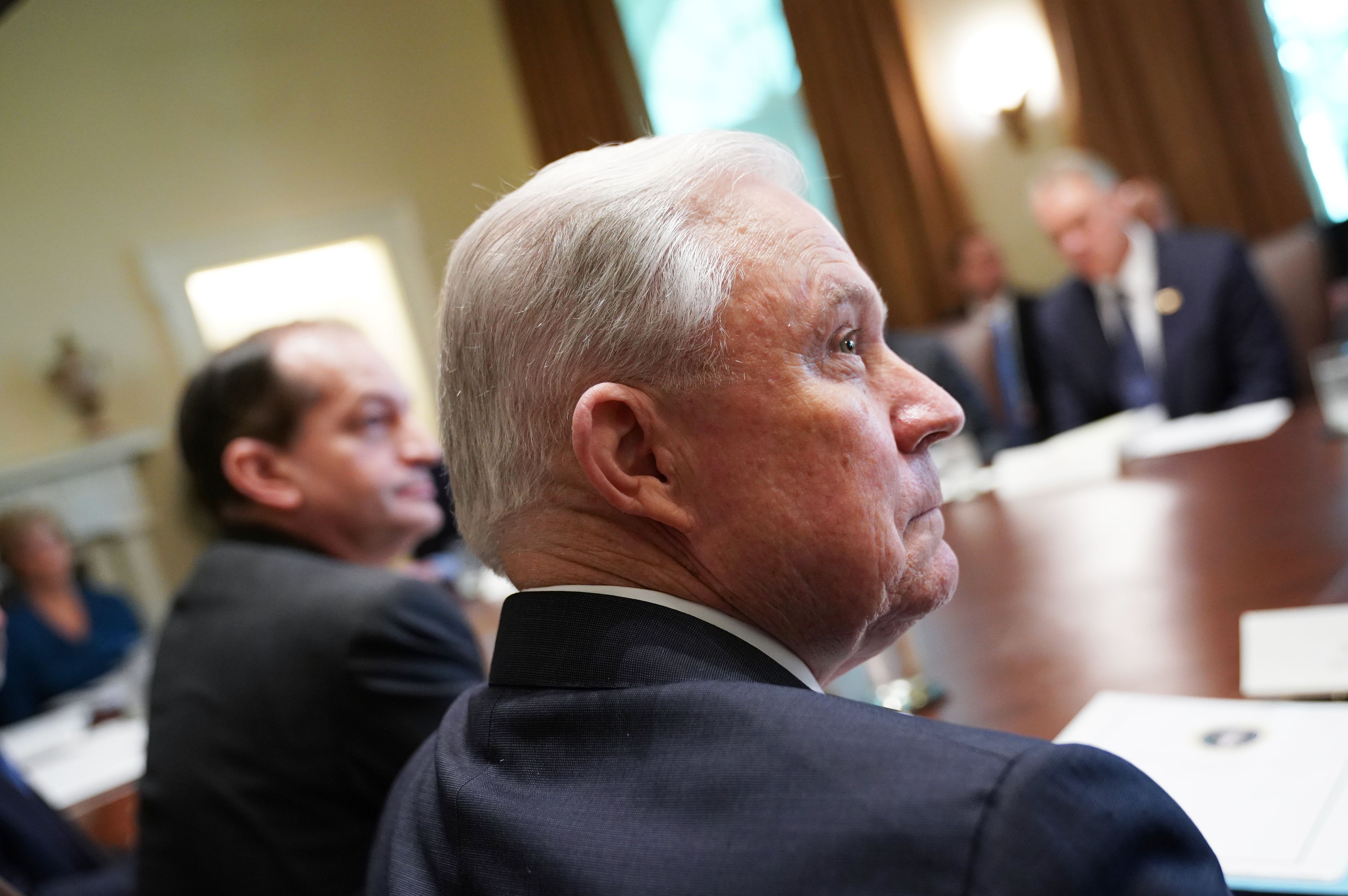 Jeff Sessions at a Cabinet meeting in Washington