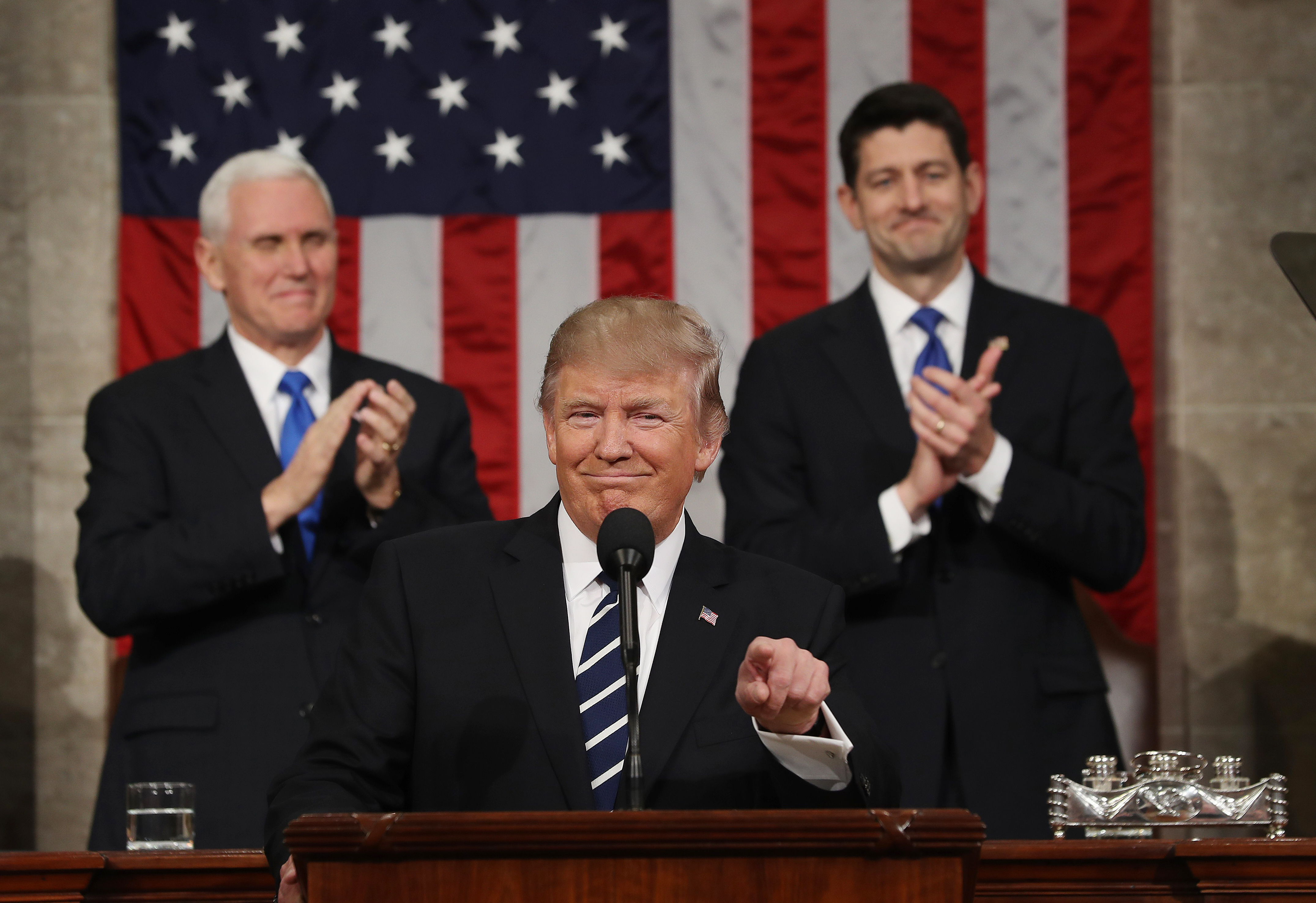 President Trump delivers an address to Congress in January 2017.