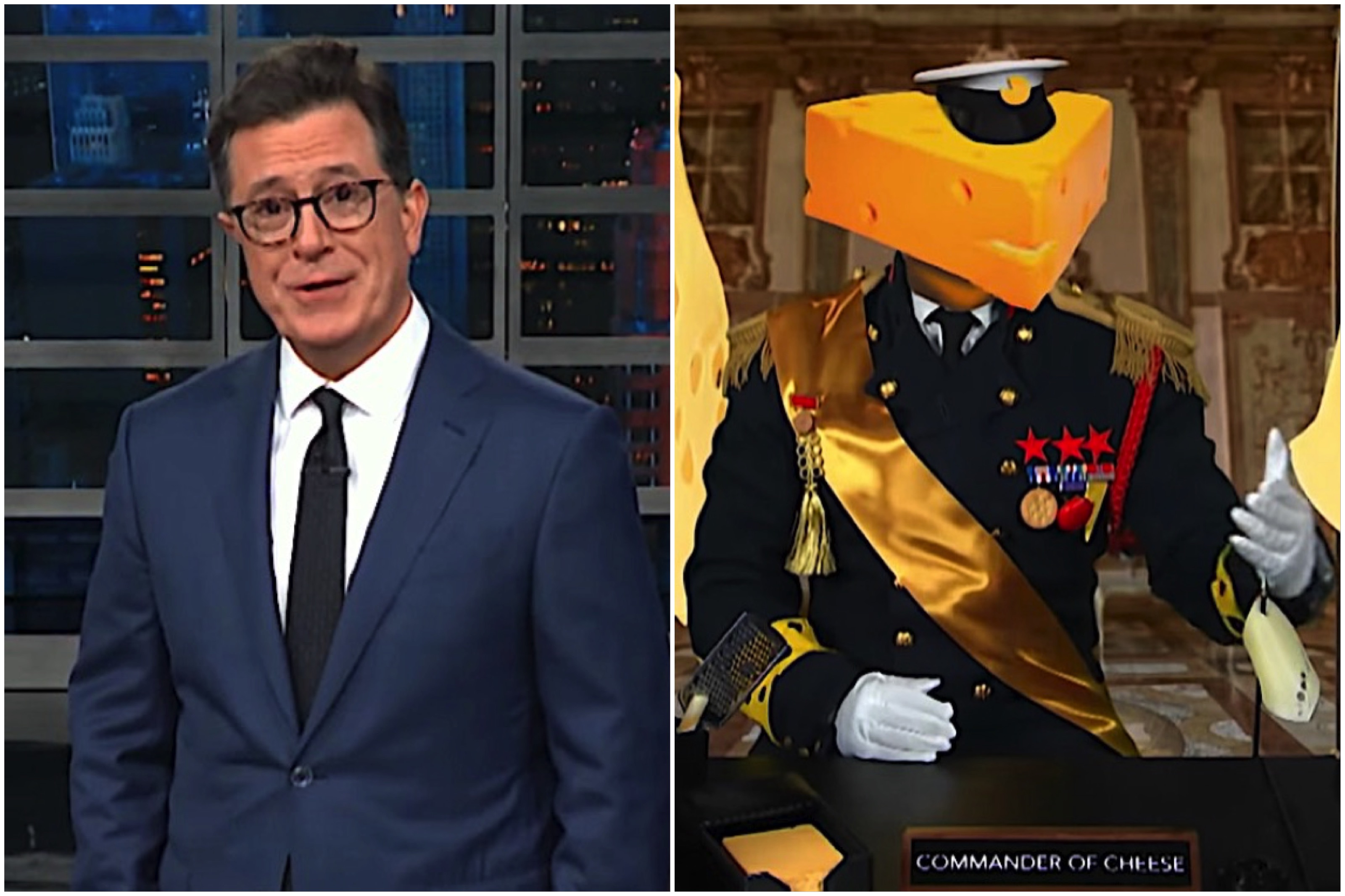 Stephen Colbert and the Commander of Cheese