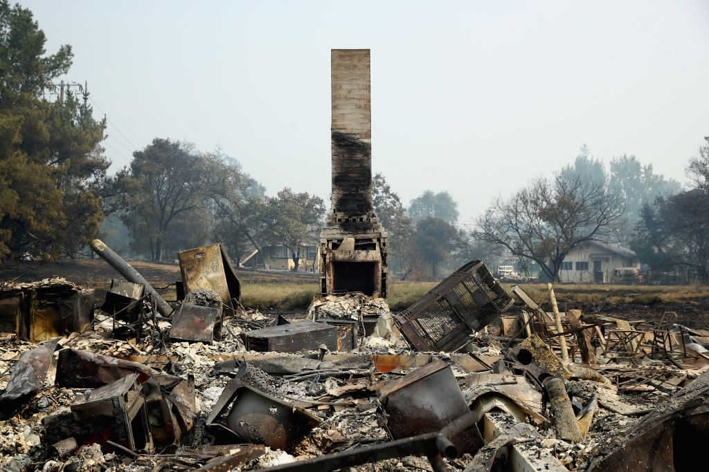 A destroyed home in Napa County.