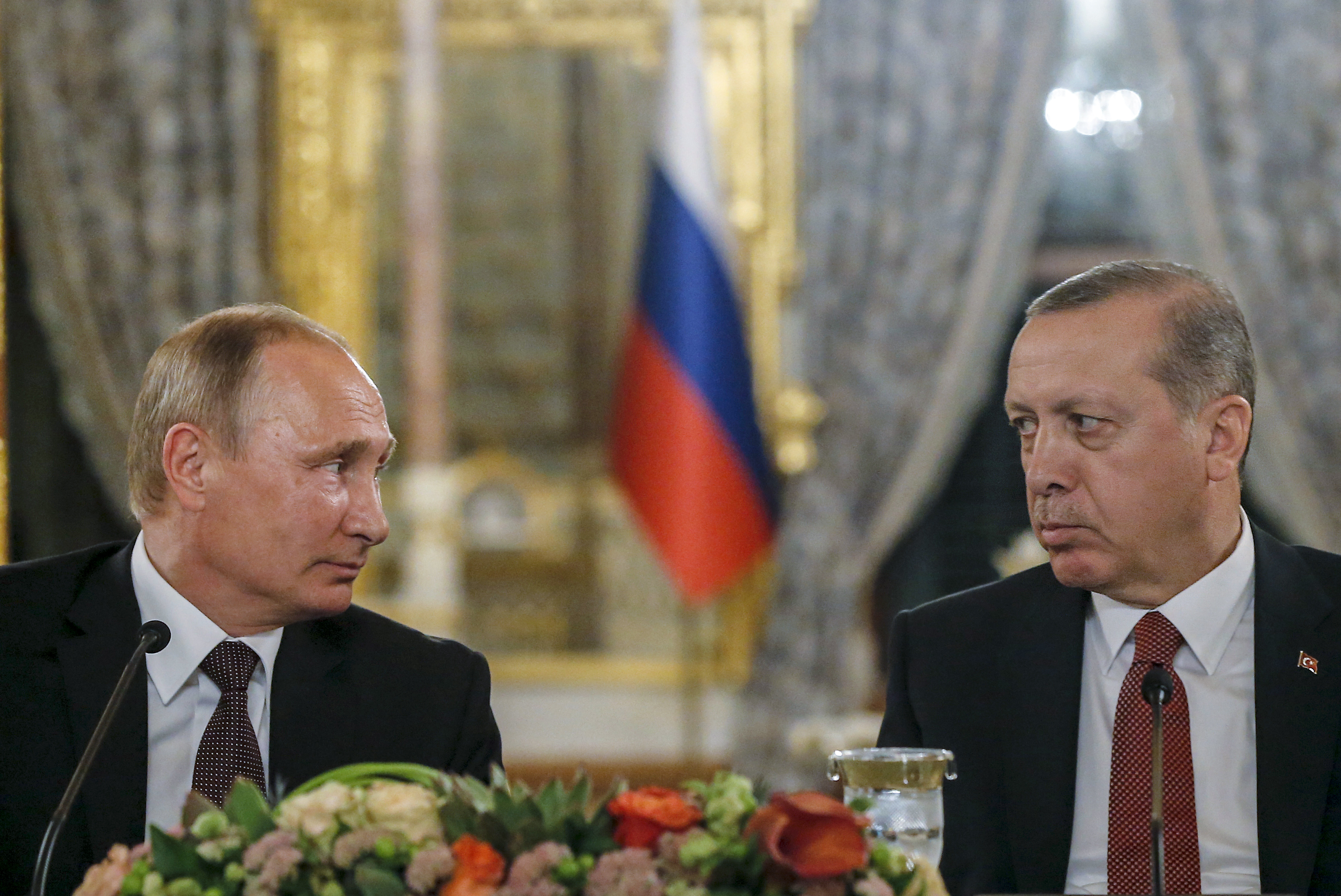 Russian President Vladimir Putin and Turkey&#039;s President Recep Tayyip Erdogan.