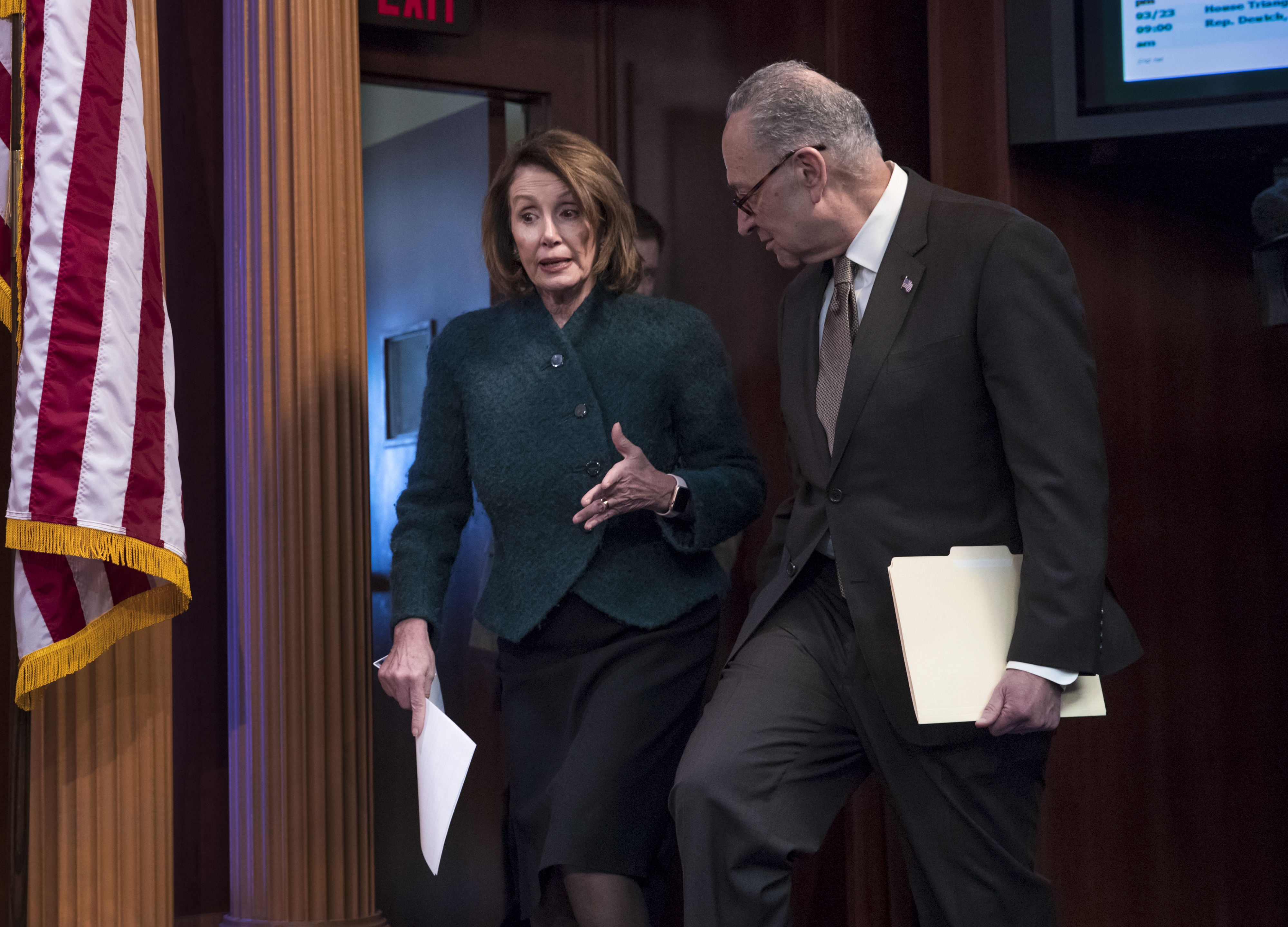 House Minority Leader Nancy Pelosi and Senate Minority Leader Chuck Schumer.