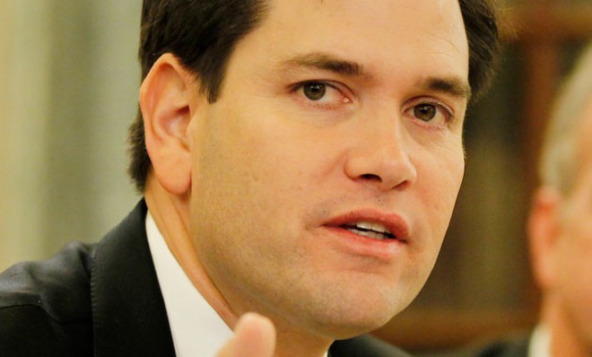 Sen. Marco Rubio questions panelists during hearing on job growth on Nov. 29, 2012.