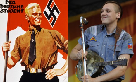 Win Butler of Arcade Fire sports a longer-on-top version of the coif once popular among Hitler&#039;s followers: The recent rise of this Nazi-esque hairdo is causing controversy.