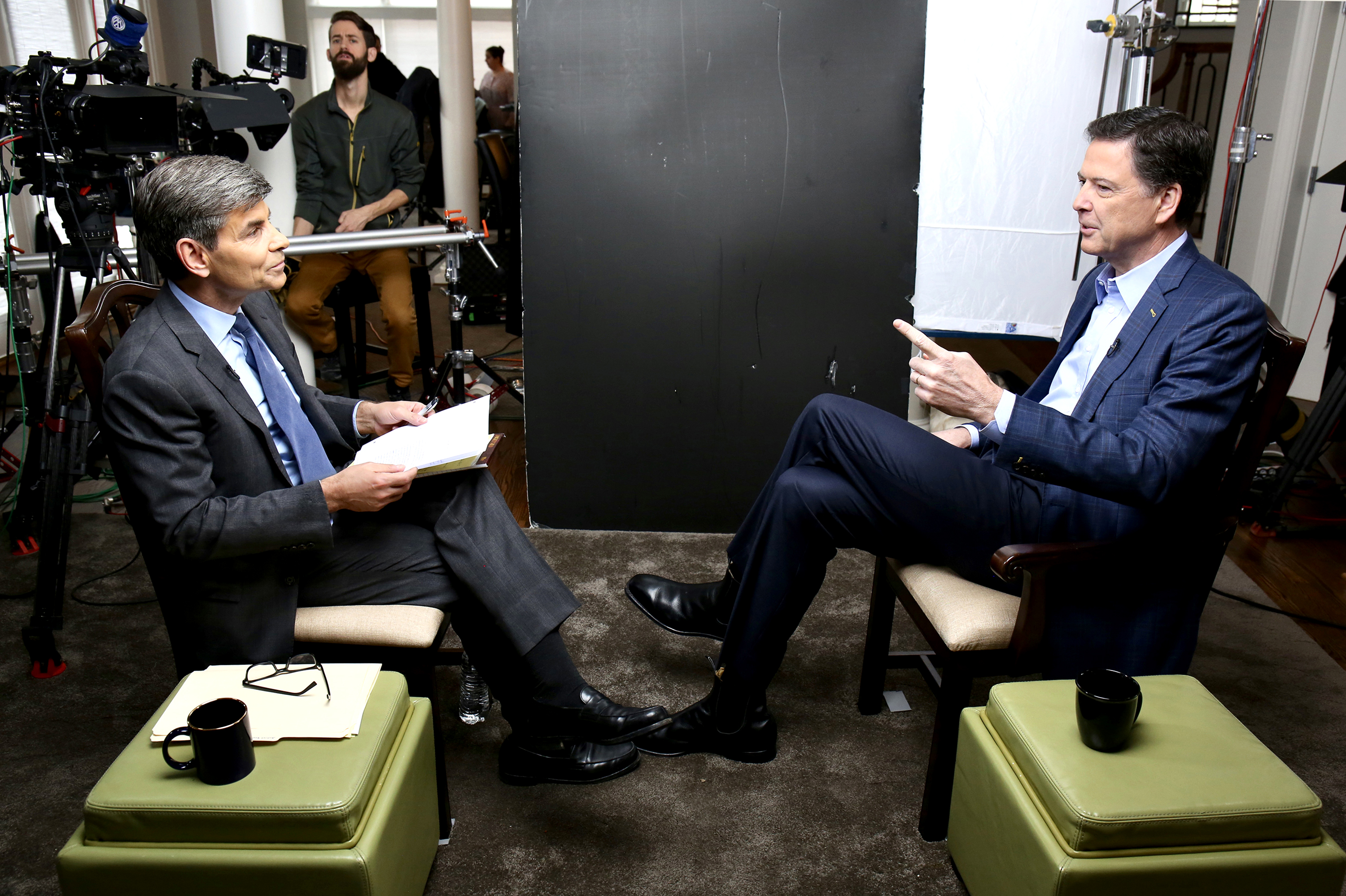 George Stephanopoulos and James Comey.