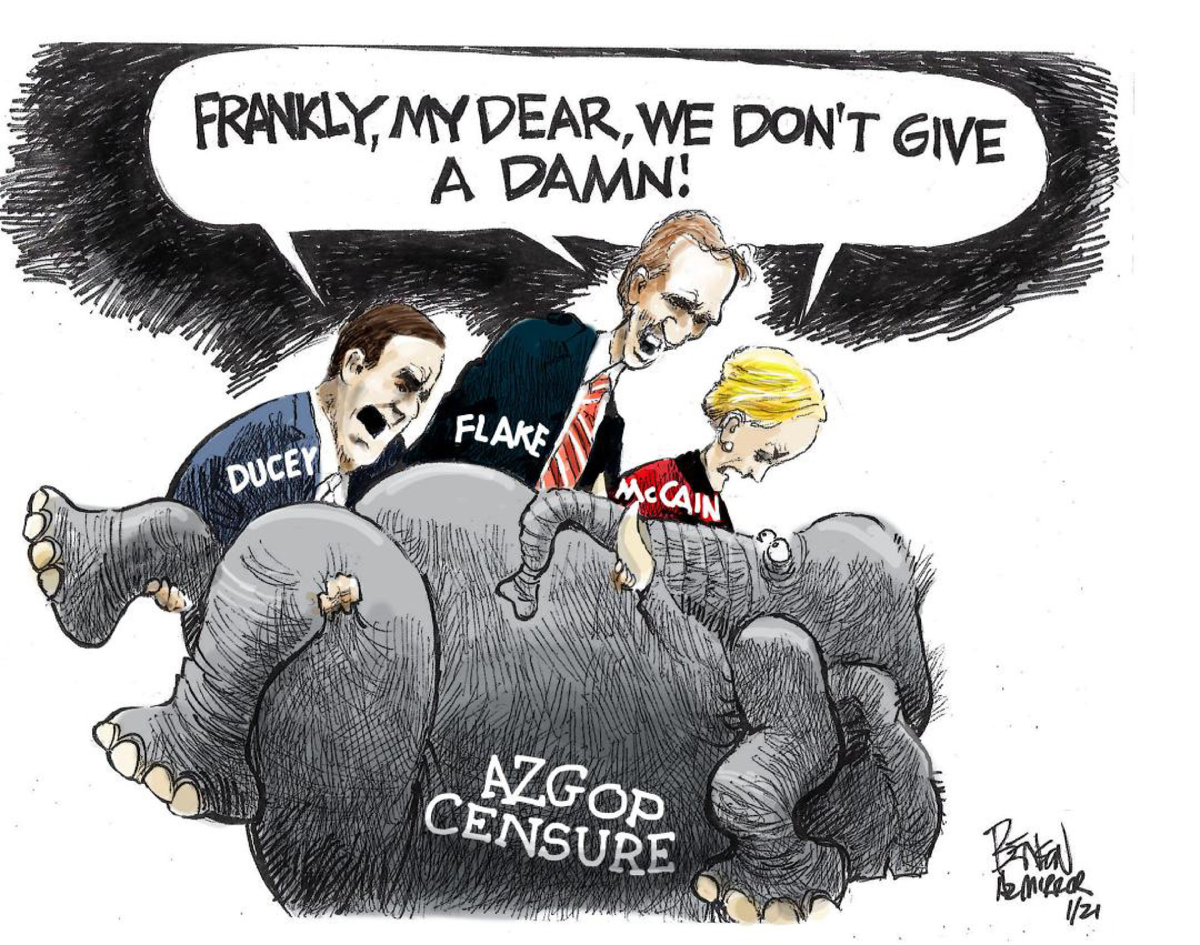 Political Cartoon U.S. Arizona gop ducey mccain flake