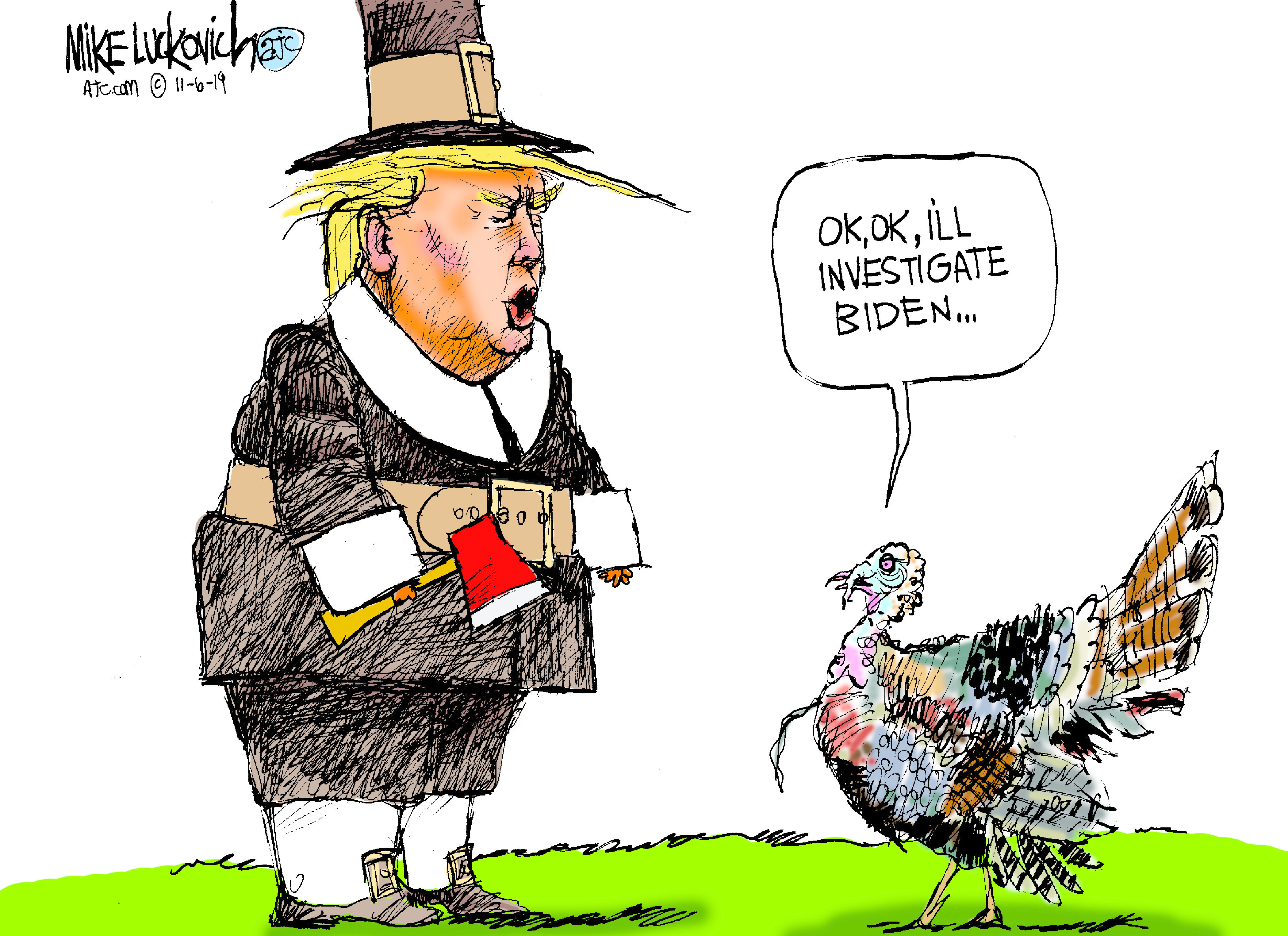 Political Cartoon U.S. Trump Turkey Investigate Biden
