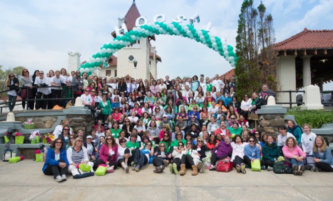 Mothers from Rye and Sandy Hook, Conn., pose for a group shot.