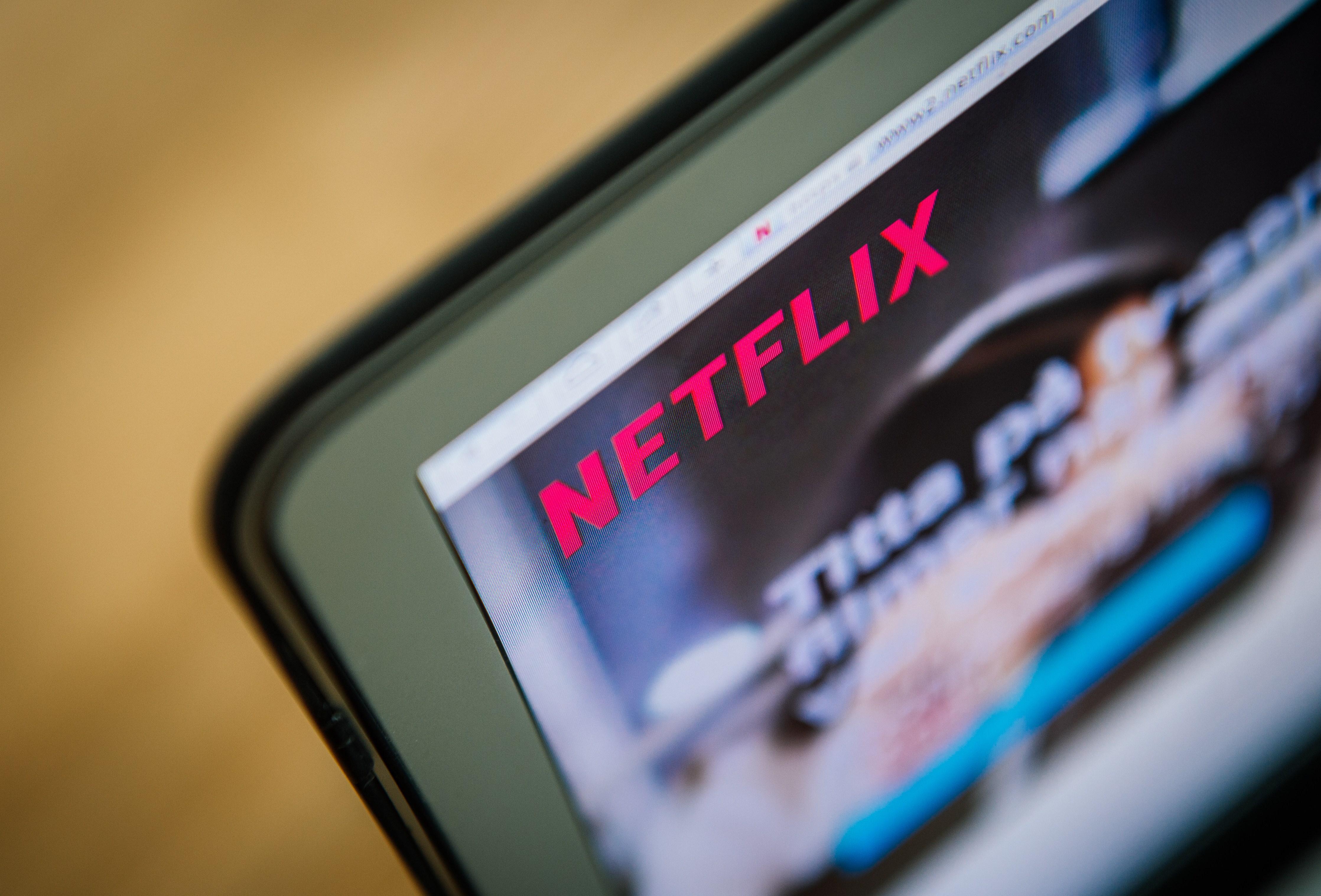 The Netflix logo on a computer screen 