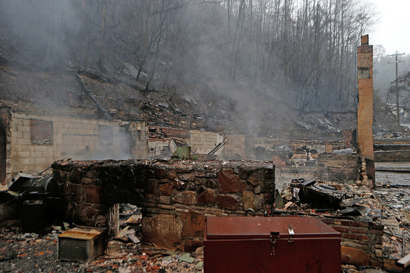 A destroyed home in Gatlinburg, Tennessee.