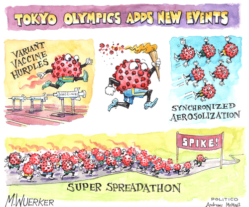 Editorial Cartoon World tokyo olympics covid