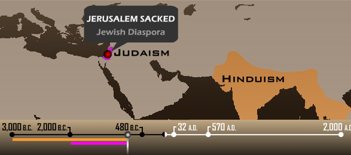 This animated map recreates 5,000 years of religious history in 90 seconds